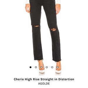 Agolde Women’s Cherie Black High Rise Straight Jeans